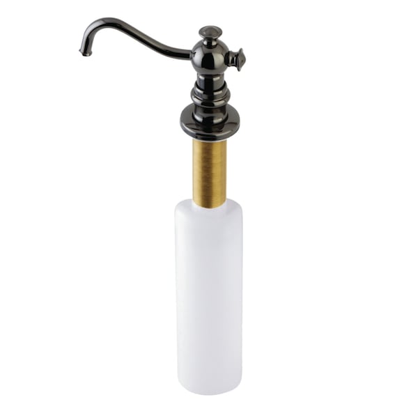 Curved Nozzle Metal Soap Dispenser, Black Stainless Steel